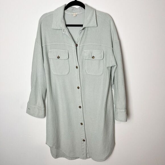 Anthropologie Dresses & Skirts - Anthropologie Pilcro shirt dress corduroy blue XS Oversized